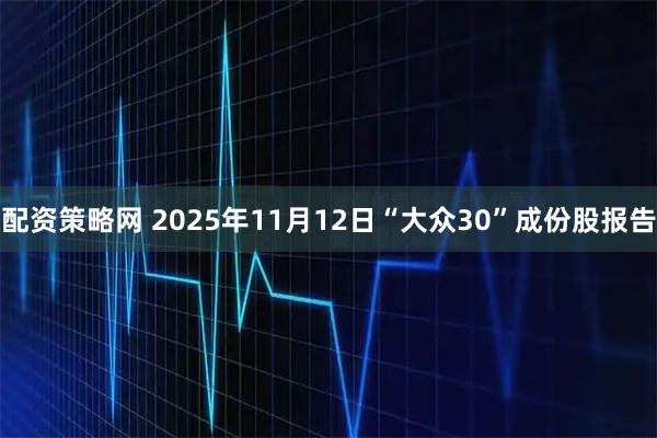 配资策略网 2025年11月12日“大众30”成份股报告
